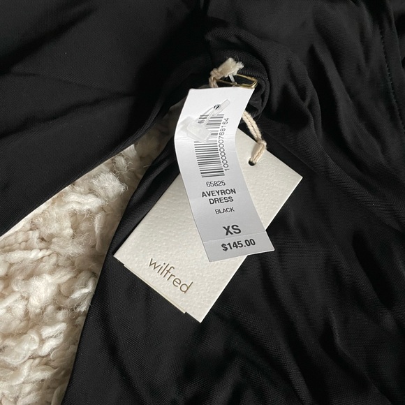 $145 BLACK NWT HOST PICK Wilfred Aveyron MIDI Dress Slit Ruched XS - Picture 4 of 5